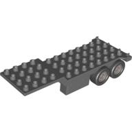 Lego Duplo Trailer, Four Rear Wheels, Elevated Front End, 4 x 12 Studs with Gate Hinge