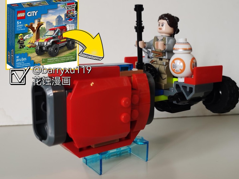 Lego Making lego 60393 Fire track into Rey's Speeder