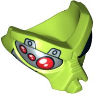 Lego Headwear Accessory Mask / Face, Alien with Black Eye and Silver and Red Mechanical Eye Print / Lime