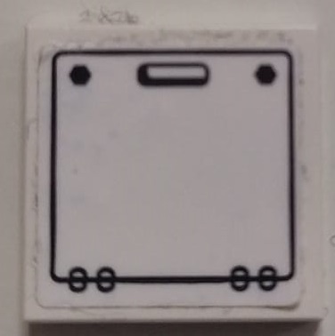 Lego Tile 2 x 2 with Hatch Door, Handle, Hinges, and Bolts Pattern (Sticker) - Set 60147