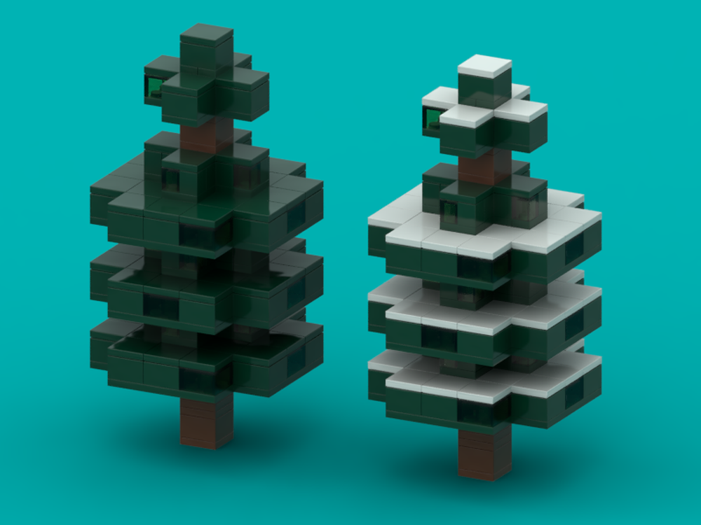 Lego Block-Accurate Spruce Trees
