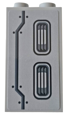 Lego Panel 1 x 2 x 3 with Side Supports - Hollow Studs with Vents and Six Rivets Pattern Model Left Side (Sticker) - Set 76143