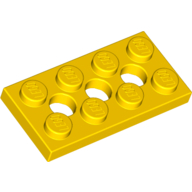 Lego Technic Plate 2 x 4 [3 Holes] / Yellow
