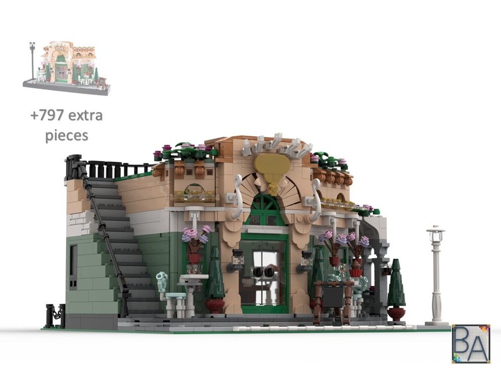 Lego Café Fleur V2 Groundfloor - Modification of Set 10362