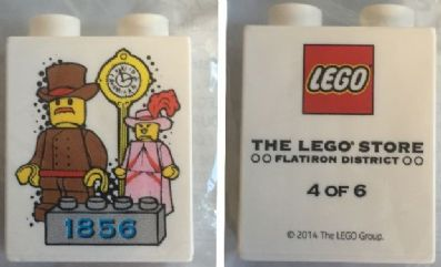 Lego Duplo, Brick 1 x 2 x 2 with The LEGO Store Flatiron District 1856 4 of 6 Pattern