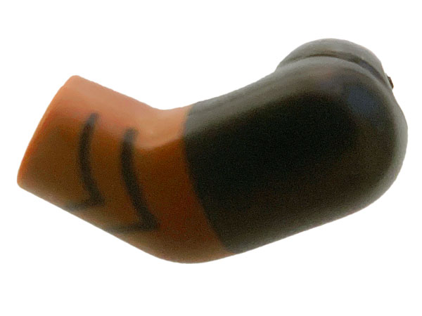Lego Arm, Left with Black Short Sleeve and Chevrons Pattern / Reddish Brown
