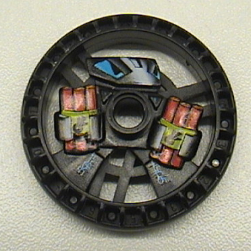 Lego Technic Disc 5 x 5 Notched, Dynamite Print / Black