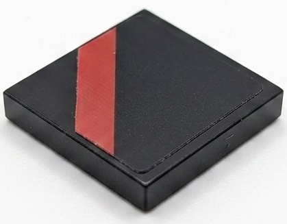 Lego Tile 2 x 2 with Red Stripe Pattern (Sticker) - Set 76905