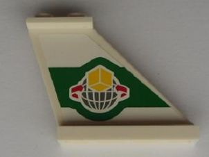 Lego Tail 4 x 1 x 3 with Box and Arrows and Globe Right and Red SP3 Badge and Black 'POLICE' Left Pattern (Stickers) - Set 5983