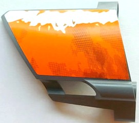 Lego Technic, Panel Fairing #23 Large Short, Small Hole, Side B with Orange and White Splatter Pattern 3 (Sticker) - Set 8297
