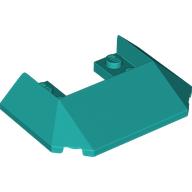 Lego Brick Wedged, Sloped 45° 6 x 4 Double / 33°, 9 Bottom Tubes [Train Roof] / Dark Turquoise