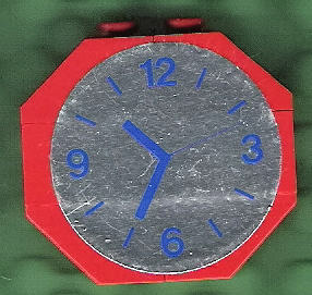 Lego Stickered Assembly 4 x 1 x 3 with Clock Pattern both sides (Stickers) - Set 7822