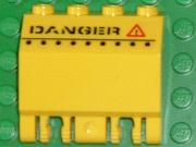 Lego Panel 2 x 4 x 3 1/3 with Double Locking 2 Fingers Hinge with 'DANGER' and Red Warning Triangle Pattern (Sticker) - Sets 7774 / 7775