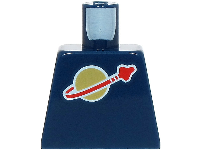 Lego Torso with Classic Space Logo High on Torso Pattern, Inside with Ribs (second reissue) / Dark Blue