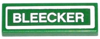 Lego Tile 1 x 3 with 'BLEECKER' Pattern (Sticker) - Set 79118