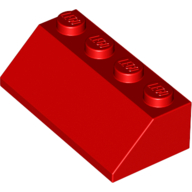 Lego Brick Sloped 45° 2 x 4 / Red