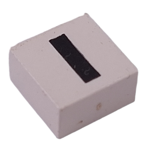 Lego Modulex Tile 2 x 2 with Black 'I' Print, Internal Supports / Modulex White