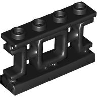 Lego Fence 1 x 4 x 2 Ornamental Asian Lattice Square with 4 Studs / Black