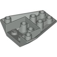 Lego Brick Wedged, Sloped Inverted 4 x 4 Triple [2 Connections between Front Studs] / Light Gray
