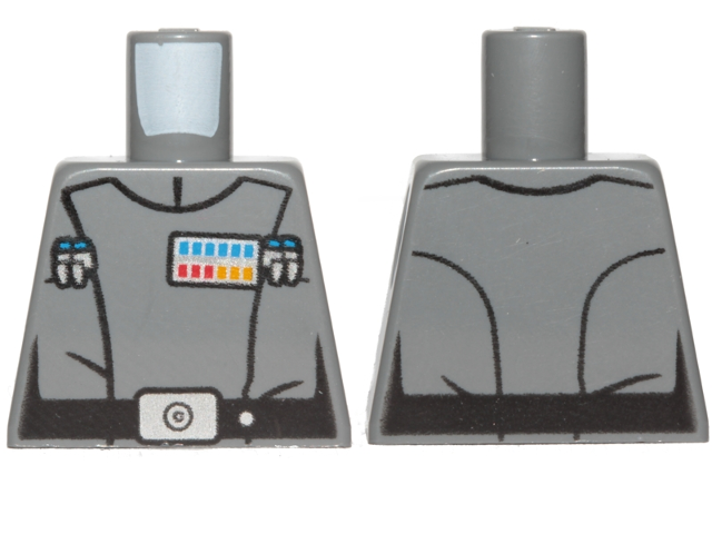 Lego Torso SW Imperial Officer 11 Pattern (Grand Moff Tarkin) / Dark Bluish Gray