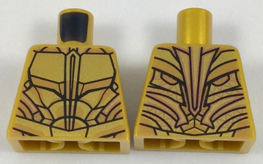 Lego Torso Atlantean Armor with Gold Plates Pattern / Pearl Gold