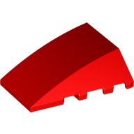 Lego Brick Wedged, Curved 4 x 4 No Top Studs / Red