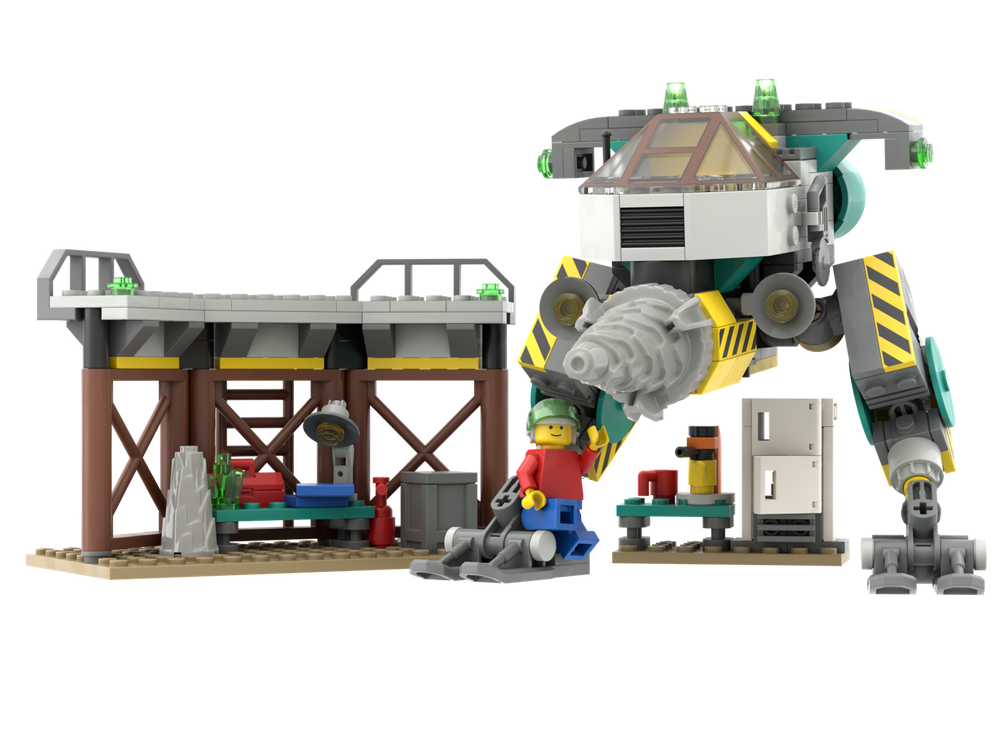 Lego Rock Raiders Redux: Granite Grinder and Rock Raiders HQ