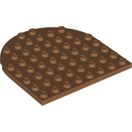 Lego Plate 8 x 8 with Rounded End / Medium Nougat