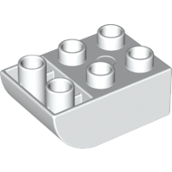 Lego Duplo Brick 2 x 3 with Curved Bottom / White