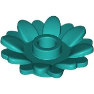 Lego Plant, Sunflower 2 x 2 with 16 Petals / Dark Turquoise