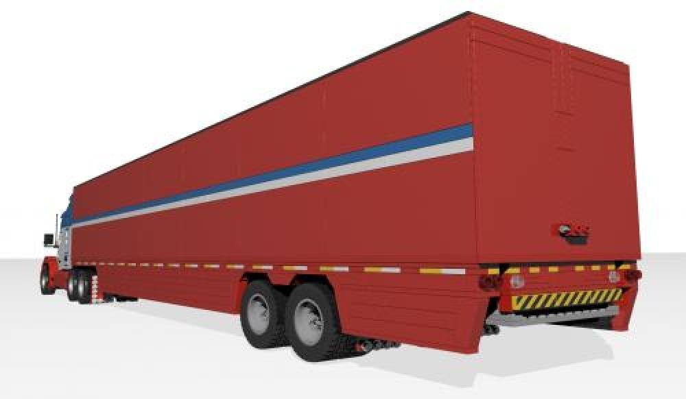 Lego 1:18 scale Red Reefer Semi Truck Trailer