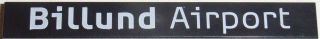 Lego Tile 1 x 8 with 'Billund Airport' Pattern / Black