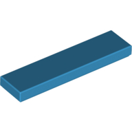 Lego Tile 1 x 4 with Groove / Dark Azure