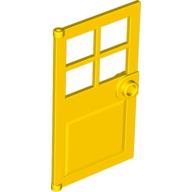 Lego Door 1 x 4 x 6 with 4 Panes and Stud Handle / Yellow