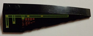 Lego Wedge 10 x 3 Right with Light Bars and Alien Characters Pattern (Sticker) - Sets 7691 / 7692 / Black