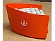 Lego Boat, Hull Smooth Bow 5 x 6 x 3 1/3 with Light Gray Deck with White Anchor Pattern on Both Sides (Stickers) - Sets 314-1 / 316-1 / 709-1 / 775