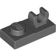 Lego Plate Special 1 x 2 [Open O Top Clip] / Dark Bluish Gray