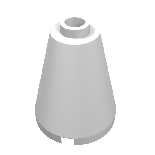 Lego Cone 2 x 2 x 2, Blocked Open Stud / White