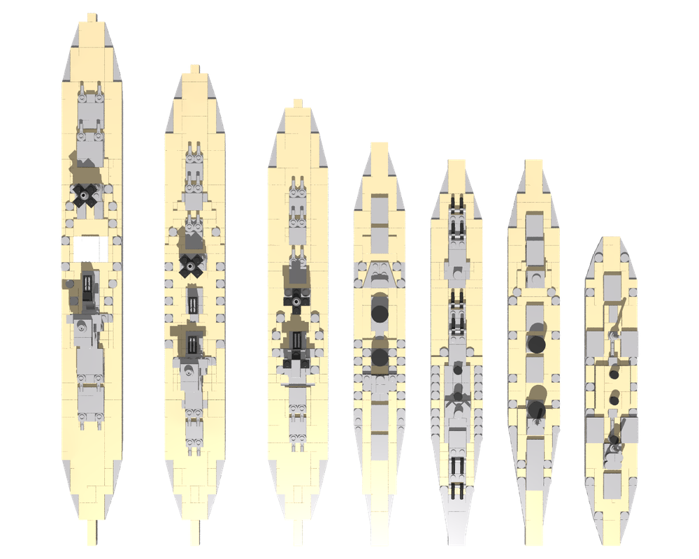 Lego 1:560 Scale IJN dreadnoughts(as built)