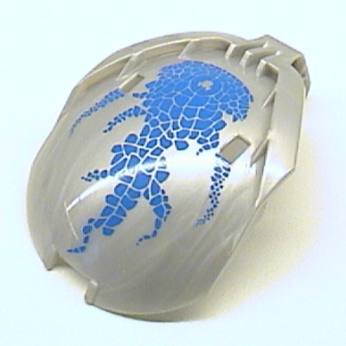 Lego Windscreen Bohrok 4 x 5 x 7 with Blue Scales and Gahlok-Kal Logo