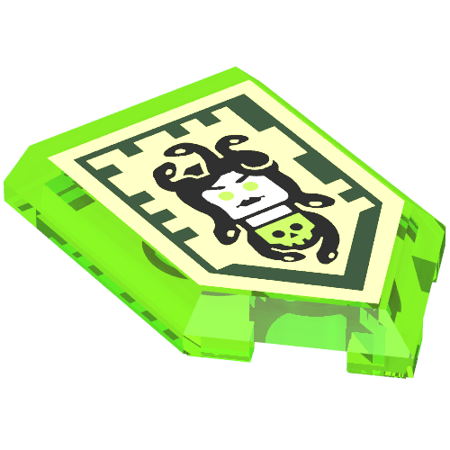 Lego Tile Special 2 x 3 Pentagonal with Nexo Power Shield Print - Gaze of the Gorgon