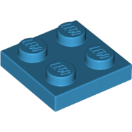 Lego Plate 2 x 2 / Dark Azure