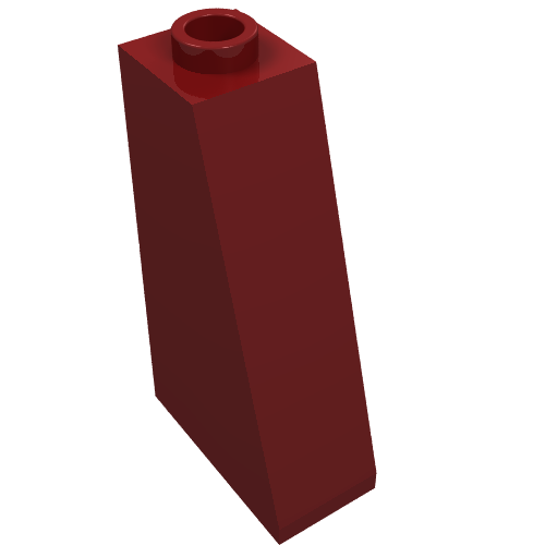 Lego Brick Sloped 75° 2 x 1 x 3 with Open Stud / Dark Red