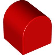 Lego Duplo Brick 2 x 2 x 2 Curved Top / Red
