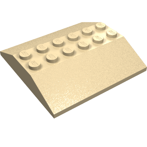 Lego Brick Sloped 33° 6 x 6 Double (Train Roof) / Tan