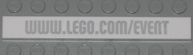 Lego Tile 1 x 8 with 'WWW.LEGO.COM/EVENT' Pattern