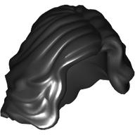 Lego Hair Mid-length with Side Part, Wavy / Black