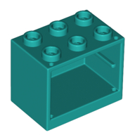 Lego Cupboard 2 x 3 x 2 with Hollow Studs / Dark Turquoise