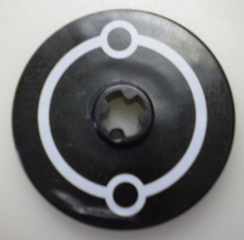 Lego Technic, Disk 3 x 3 with White Circles on Black Background Pattern (Sticker) - Set 7694