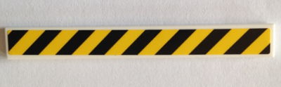 Lego Tile 1 x 8 with Black and Yellow Danger Stripes Pattern (Sticker) - Set 40170